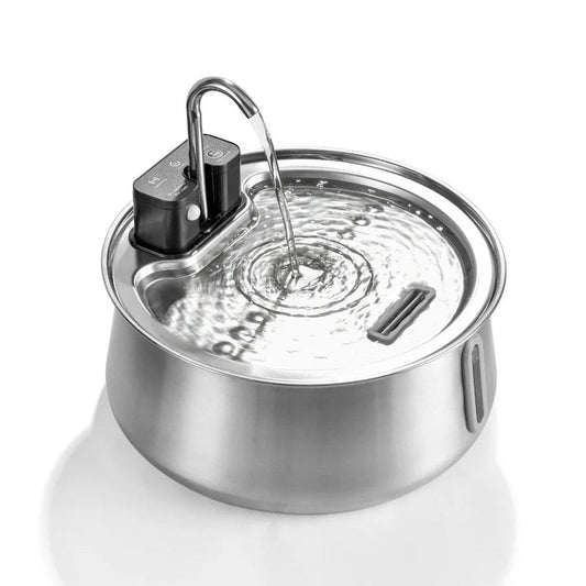 Cordless stainless steel dog water fountain