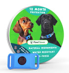 PawClover flea and tick pendant tin with the light blue collar pendant