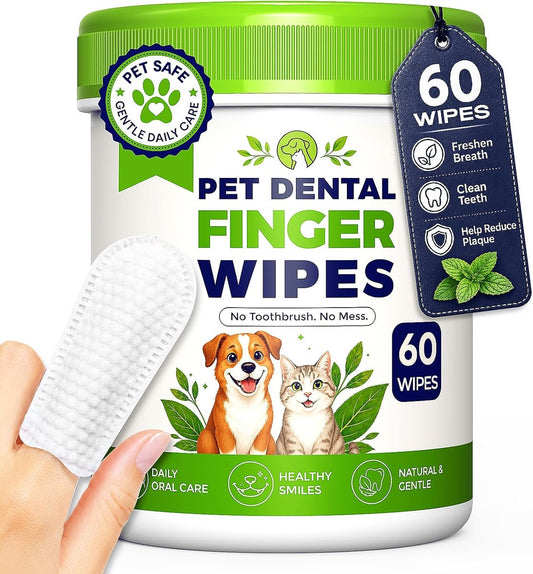 PawClover pet dental finger wipes, 60 wipes