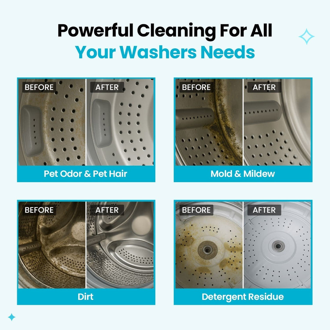 Before and after: pet odor, mold, dirt and detergent residue