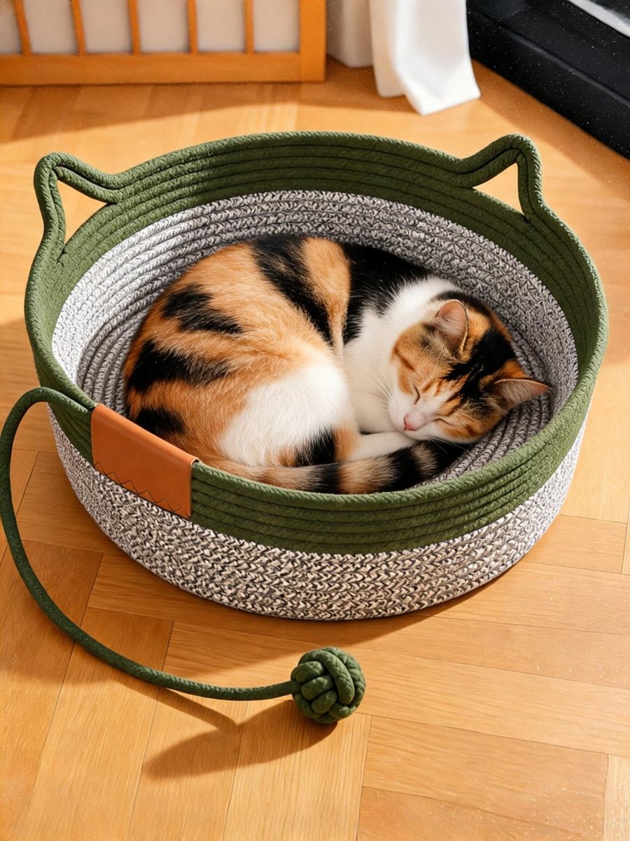 Cat in the Clover Basket