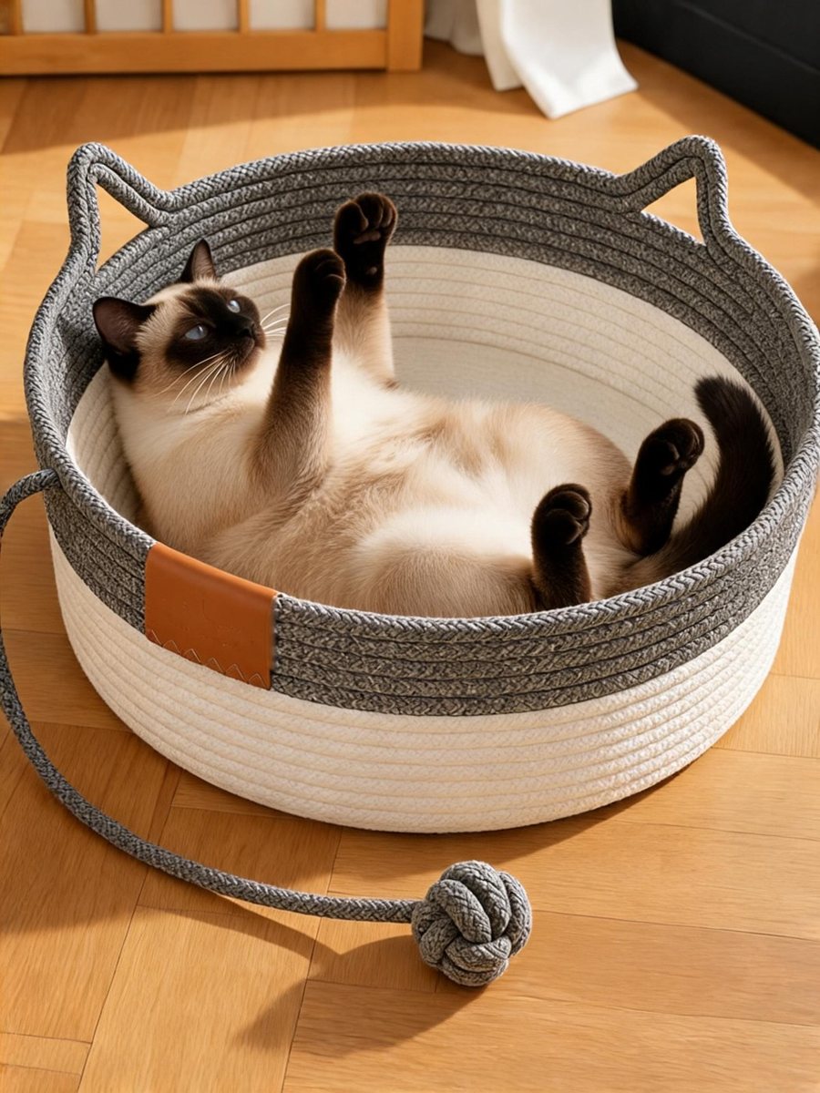 Cat in the Clover Basket