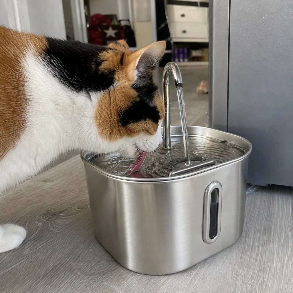 Why a cat drinks from a moving stream