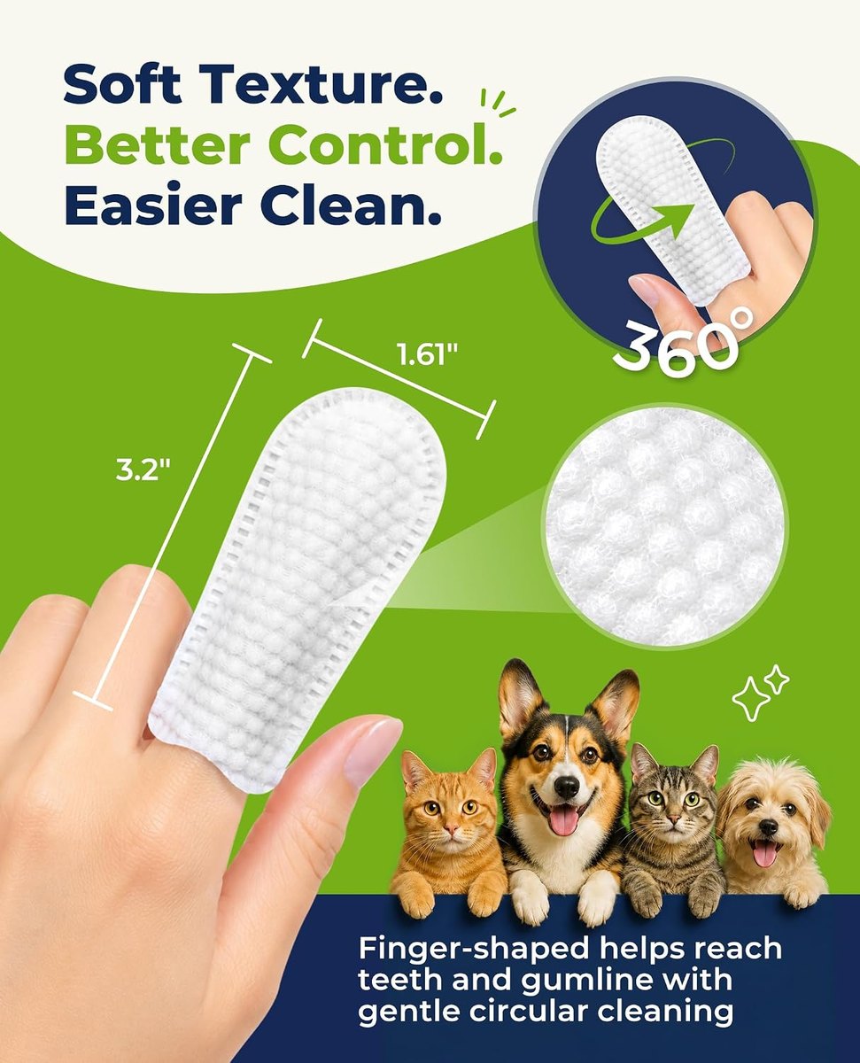 Soft textured wipe that fits over your finger