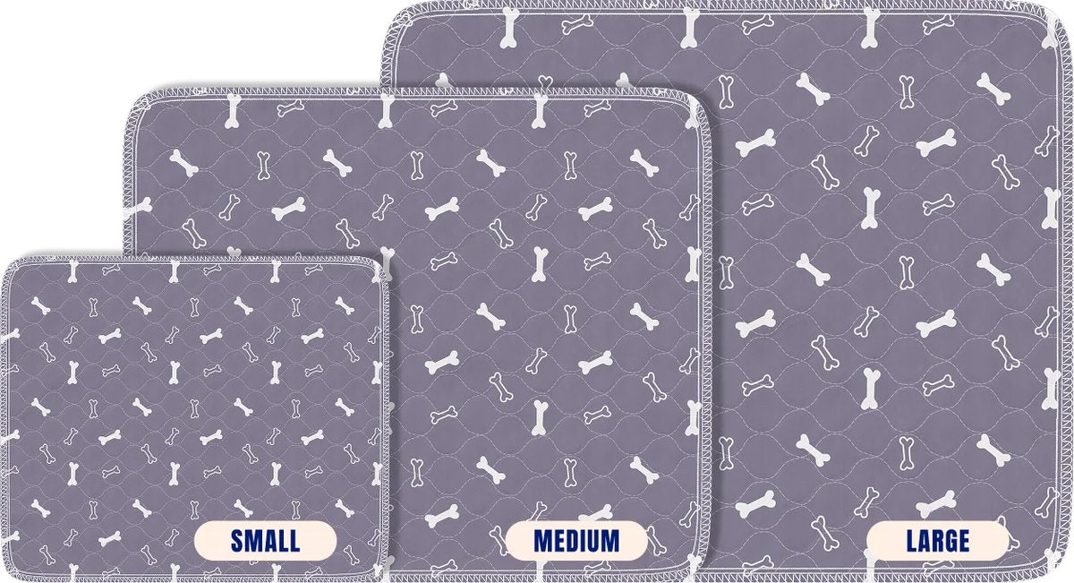 Small, Medium and Large pads side by side
