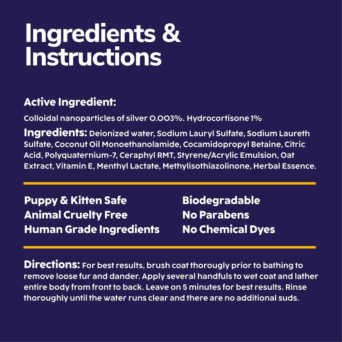 Active ingredients and instructions